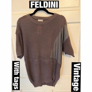 Feldini Gray Short Sleeve Vintage with Tags Sweater